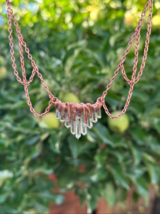 Quartz point Victorian choker necklace