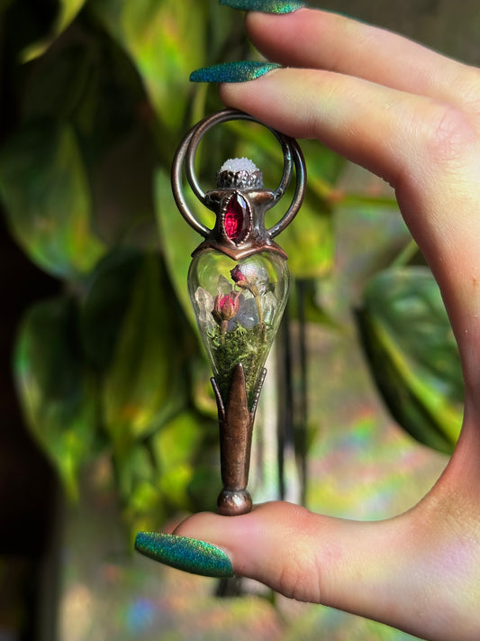 Ruby Rose Forest Terrarium Pendant