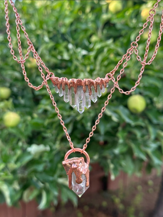 Quartz point Victorian choker necklace