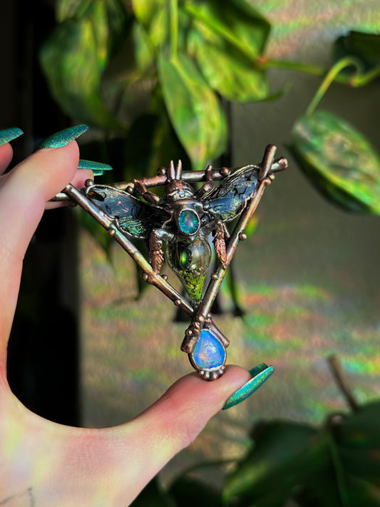 Carpenter Bee Terarrium Amulet (Opal)