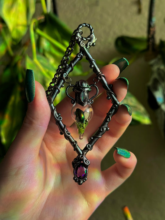 Amethyst Forest Terrarium Amulet