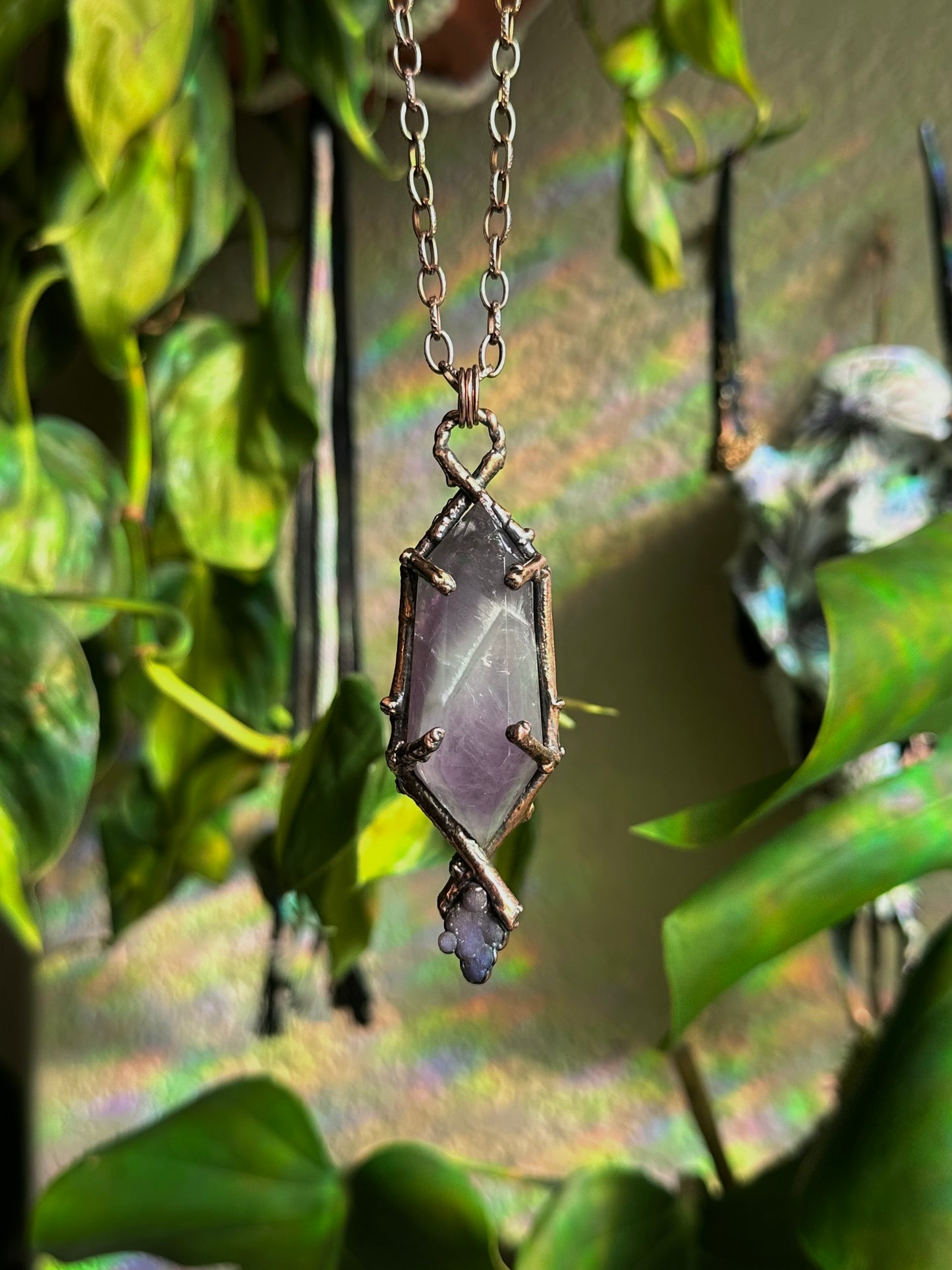 Amethyst and Grape Agate Forest Fae Amulet