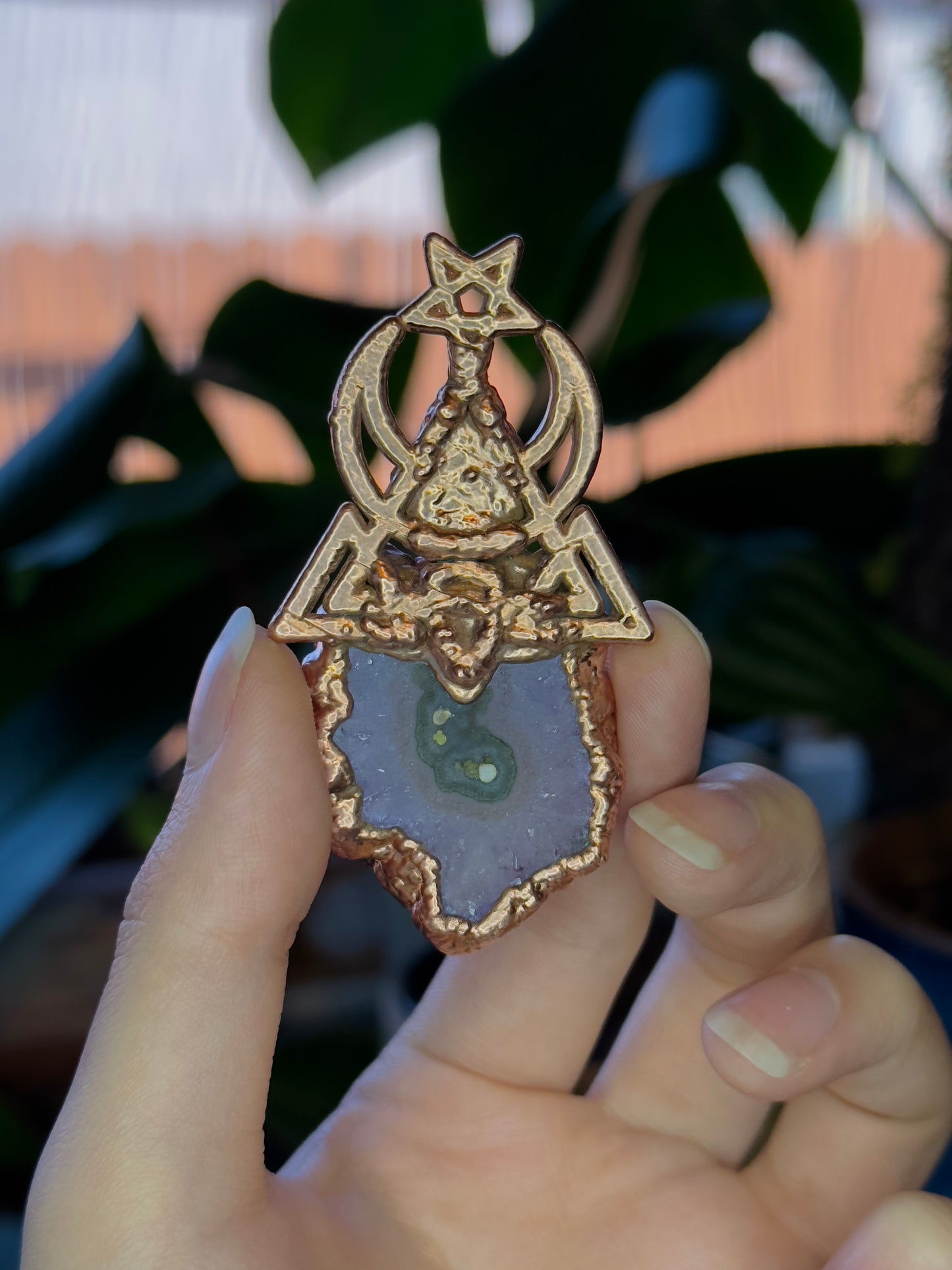 Celestial Amethyst and Moonstone Amulet