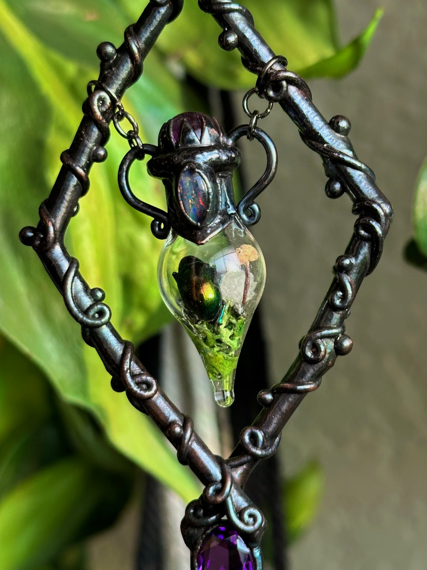 Amethyst Forest Terrarium Amulet