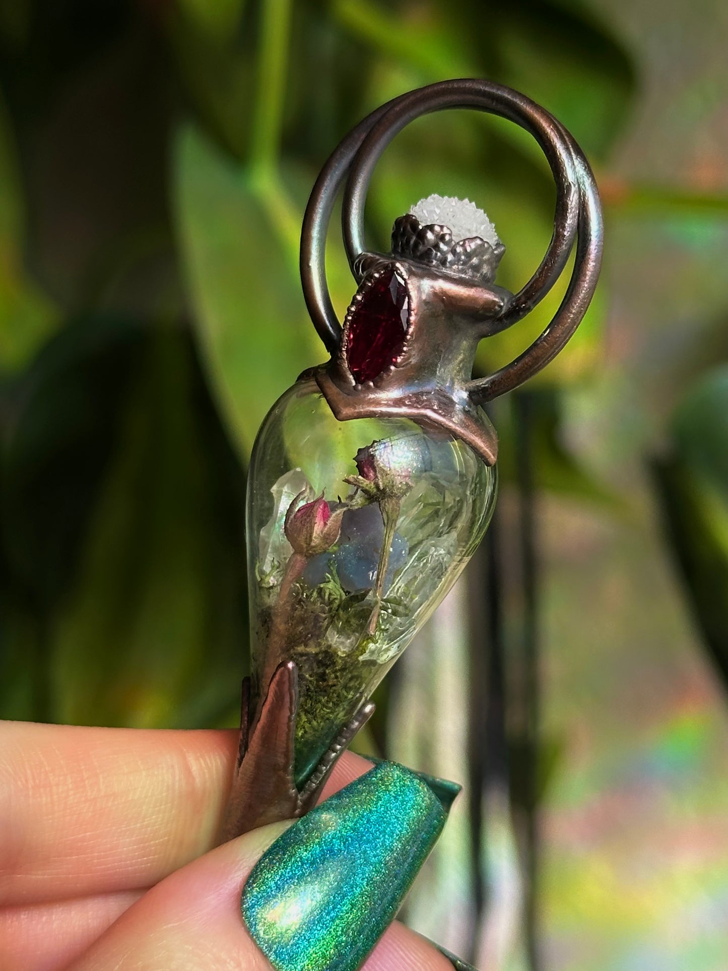 Ruby Rose Forest Terrarium Pendant