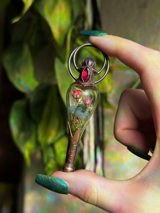 Ruby Rose Forest Terrarium Pendant