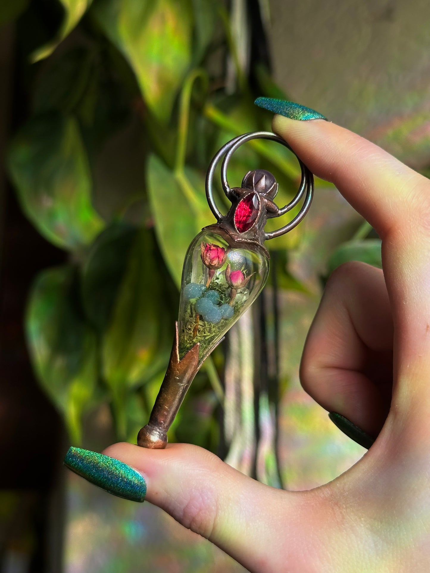 Ruby Rose Forest Terrarium Pendant