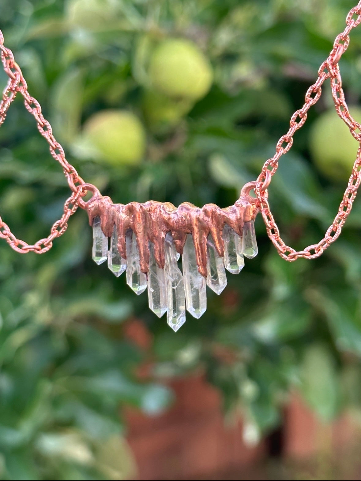 Quartz point Victorian choker necklace