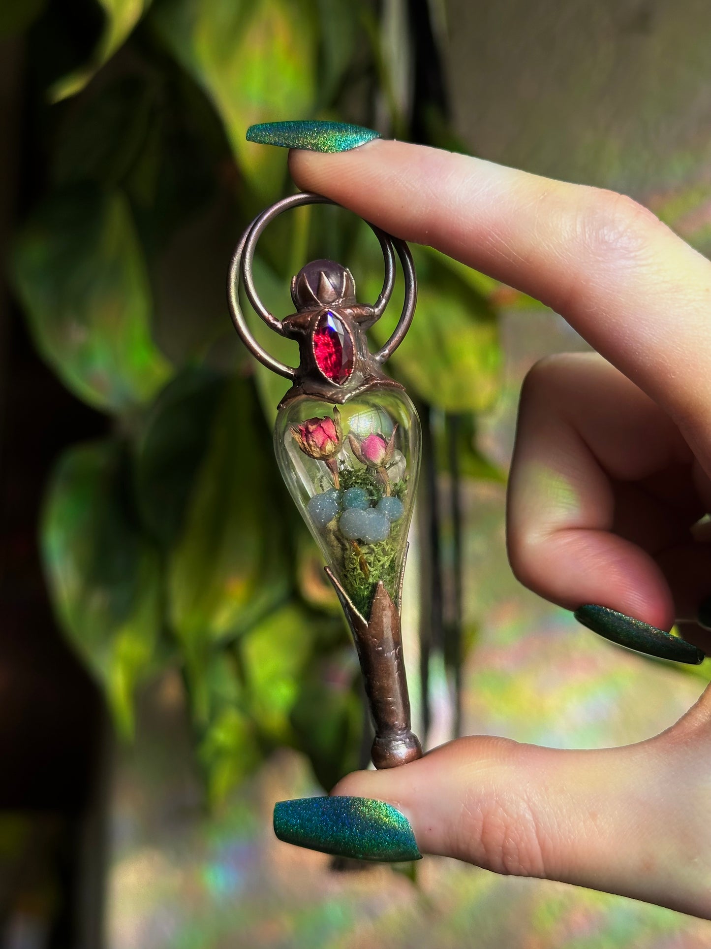 Ruby Rose Forest Terrarium Pendant