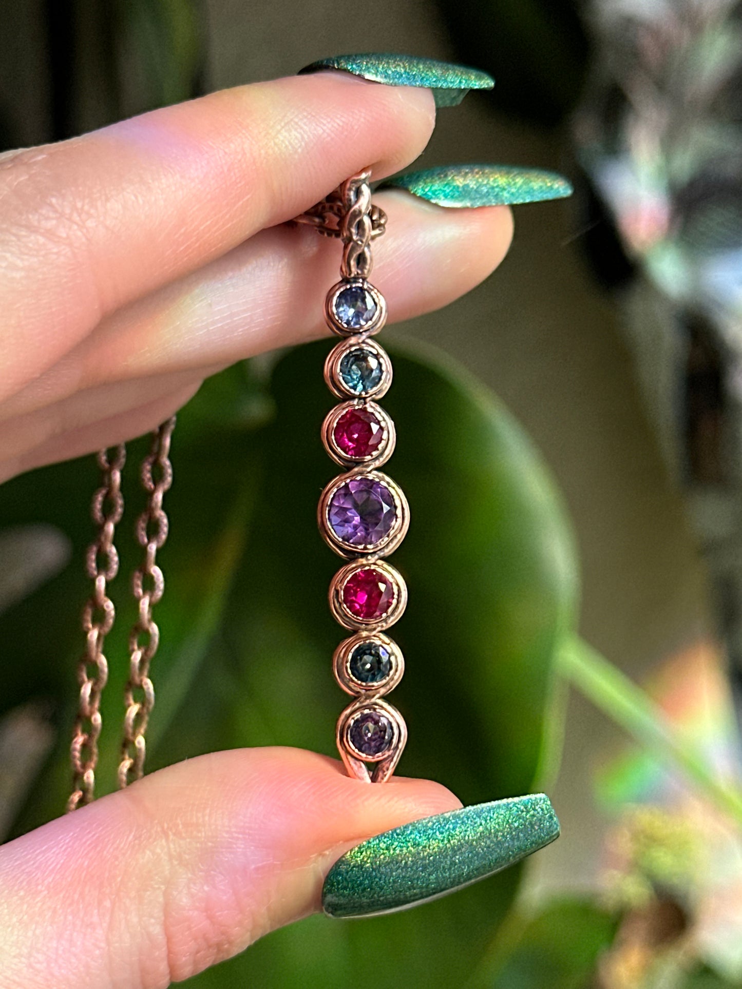 Amethyst/Ruby/Tanzanite Stacker Pendant