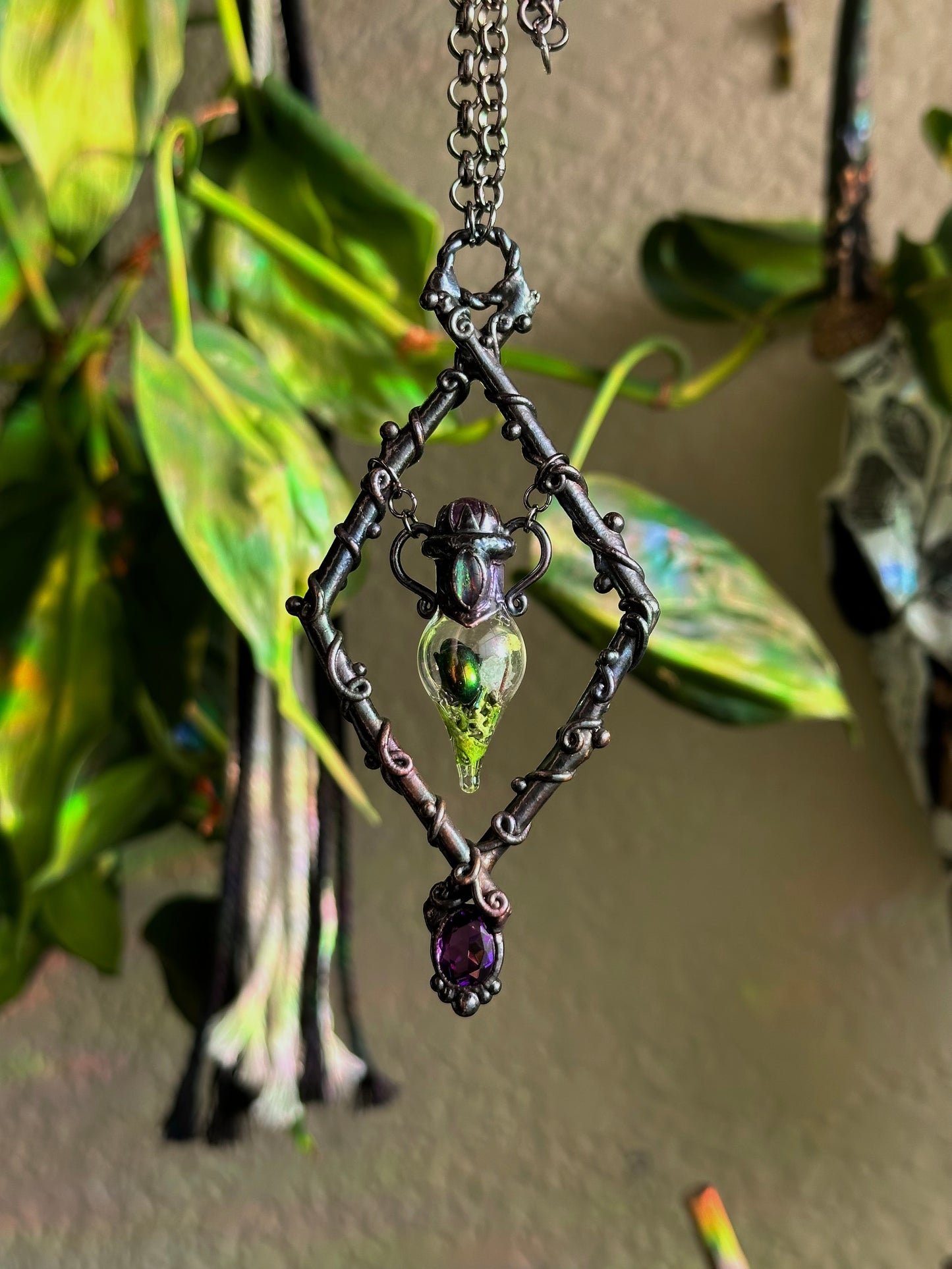 Amethyst Forest Terrarium Amulet