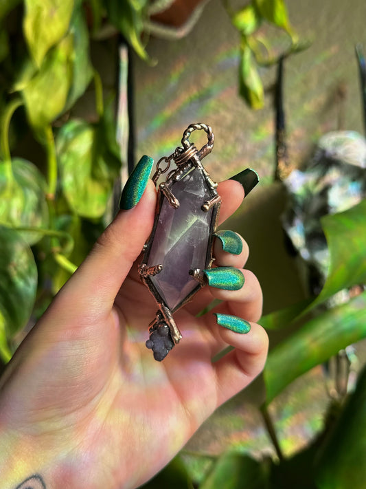Amethyst and Grape Agate Forest Fae Amulet
