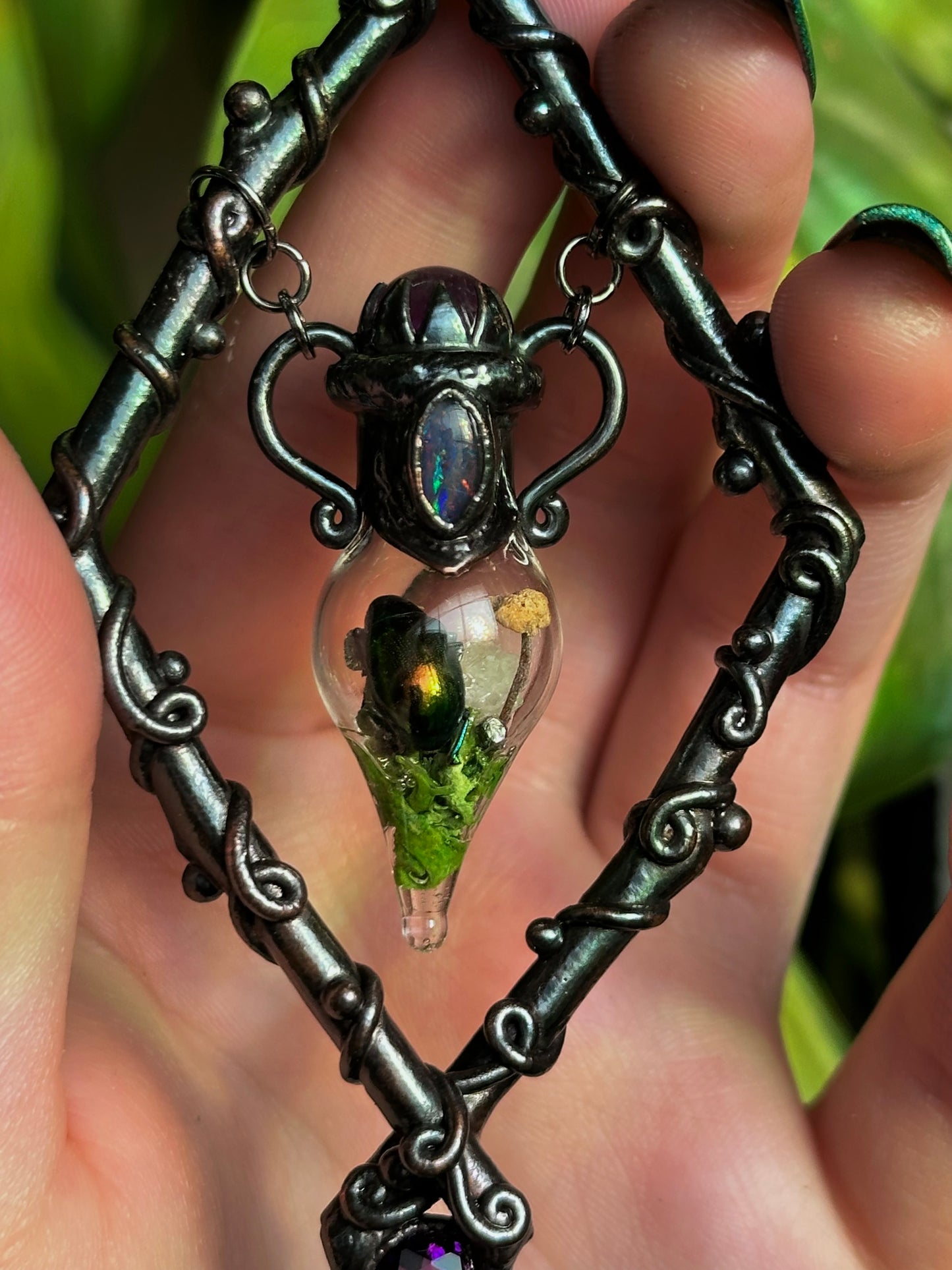 Amethyst Forest Terrarium Amulet
