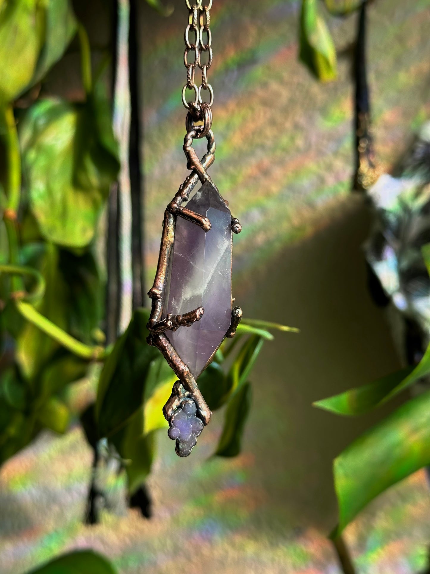 Amethyst and Grape Agate Forest Fae Amulet