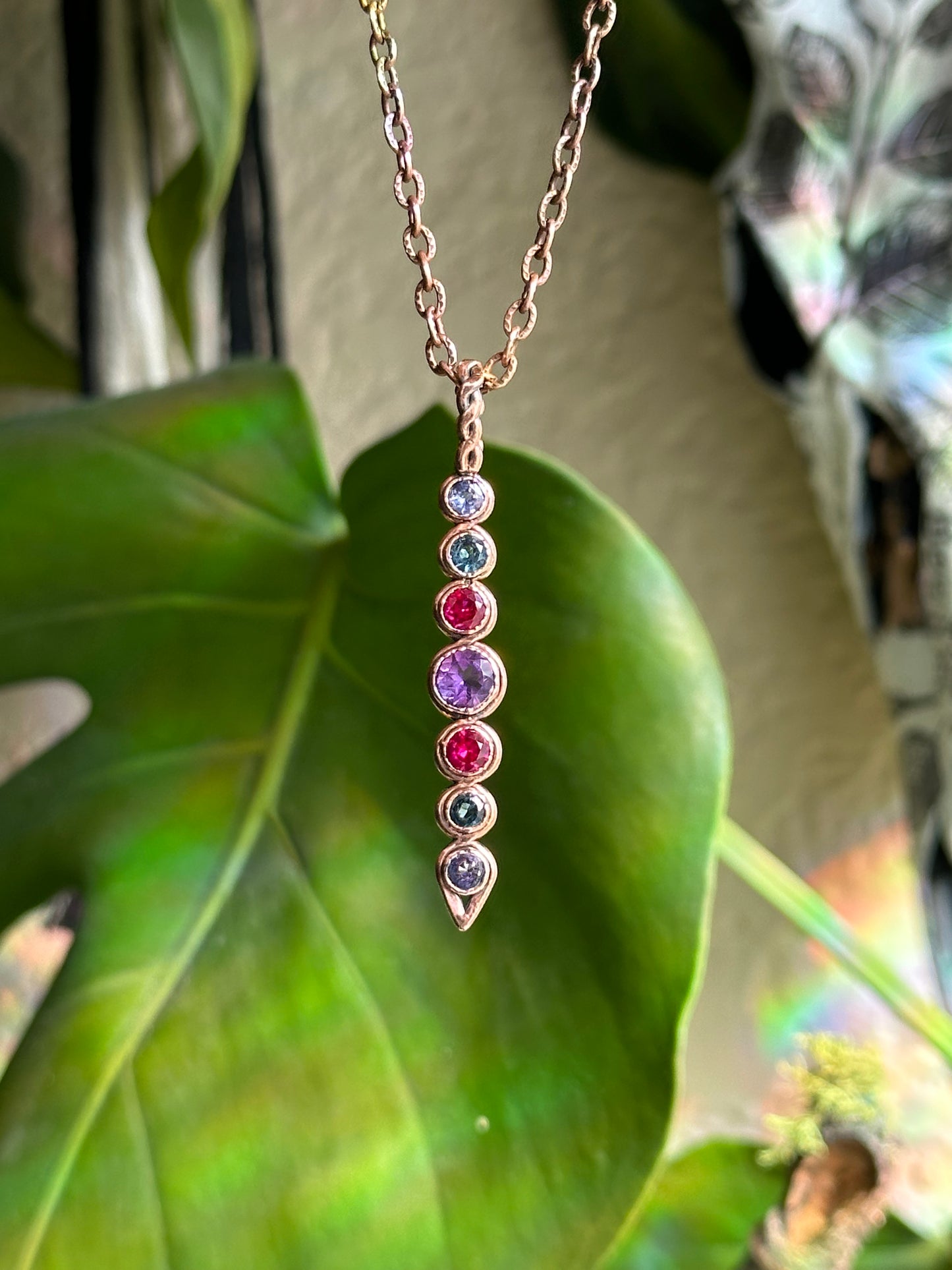 Amethyst/Ruby/Tanzanite Stacker Pendant