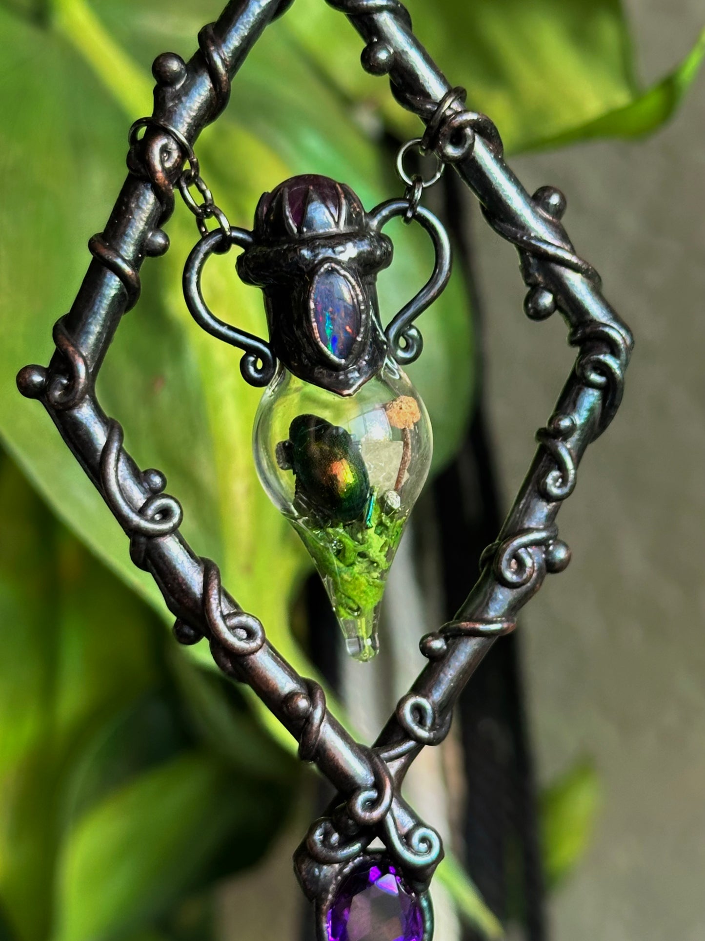 Amethyst Forest Terrarium Amulet