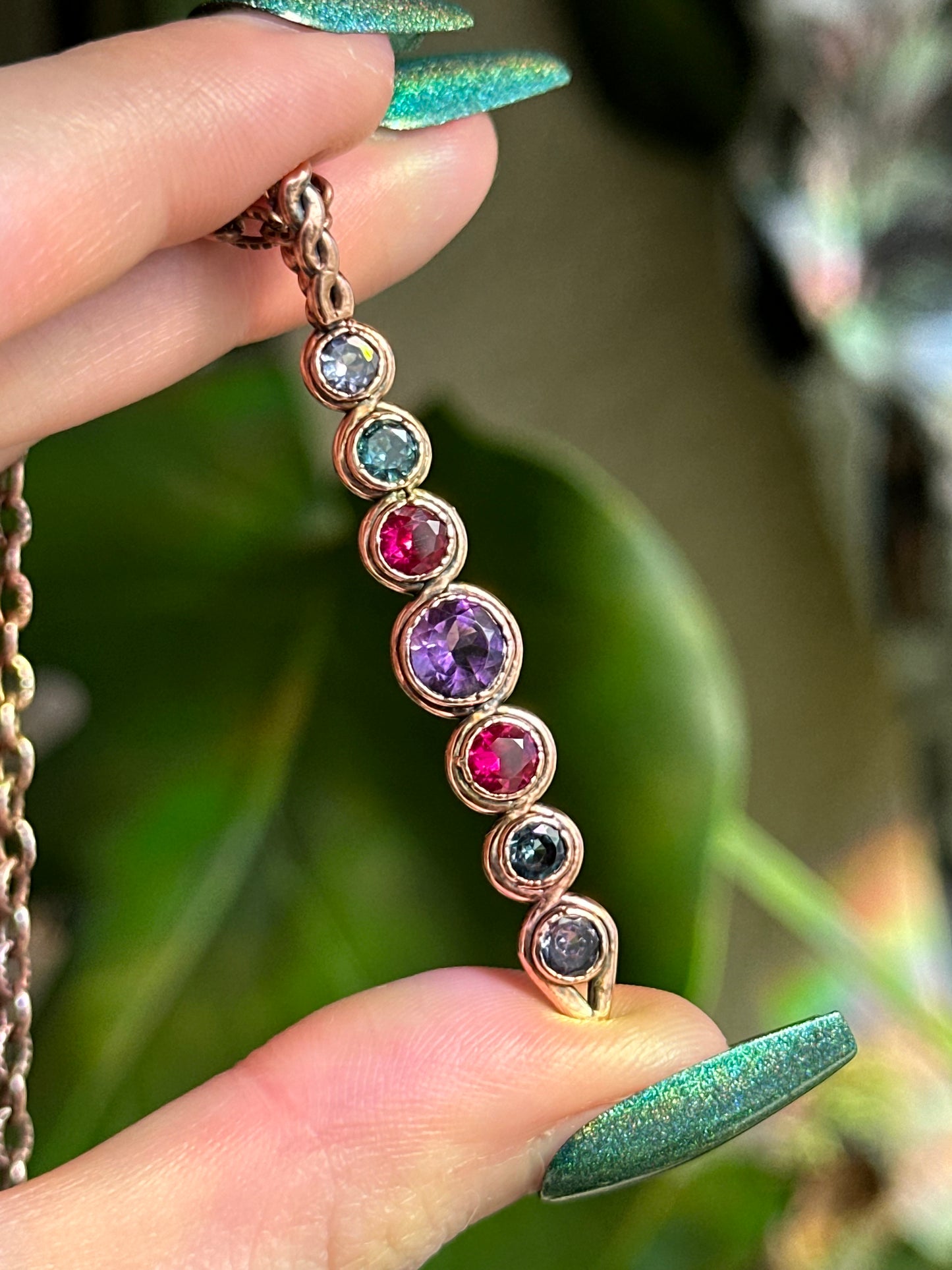 Amethyst/Ruby/Tanzanite Stacker Pendant