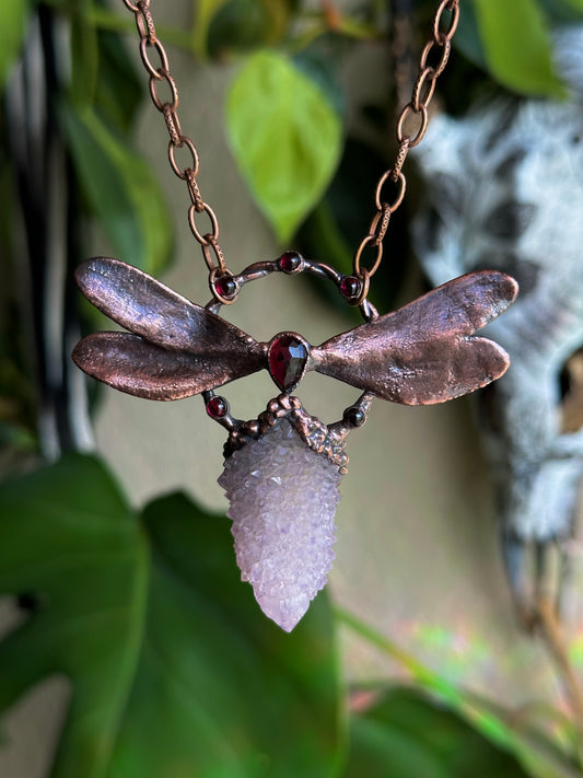 Dragon Fly Spirit Quartz Amulet