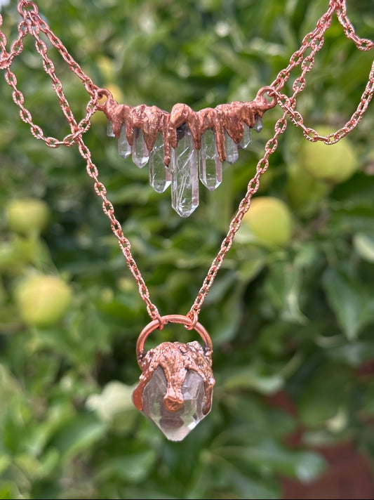 Quartz point Victorian choker necklace
