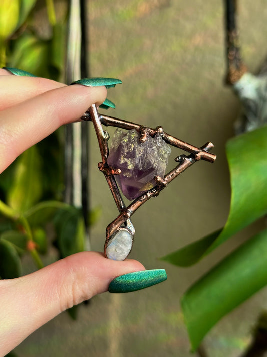 Amethyst and Moonstone Forest Fae Amulet
