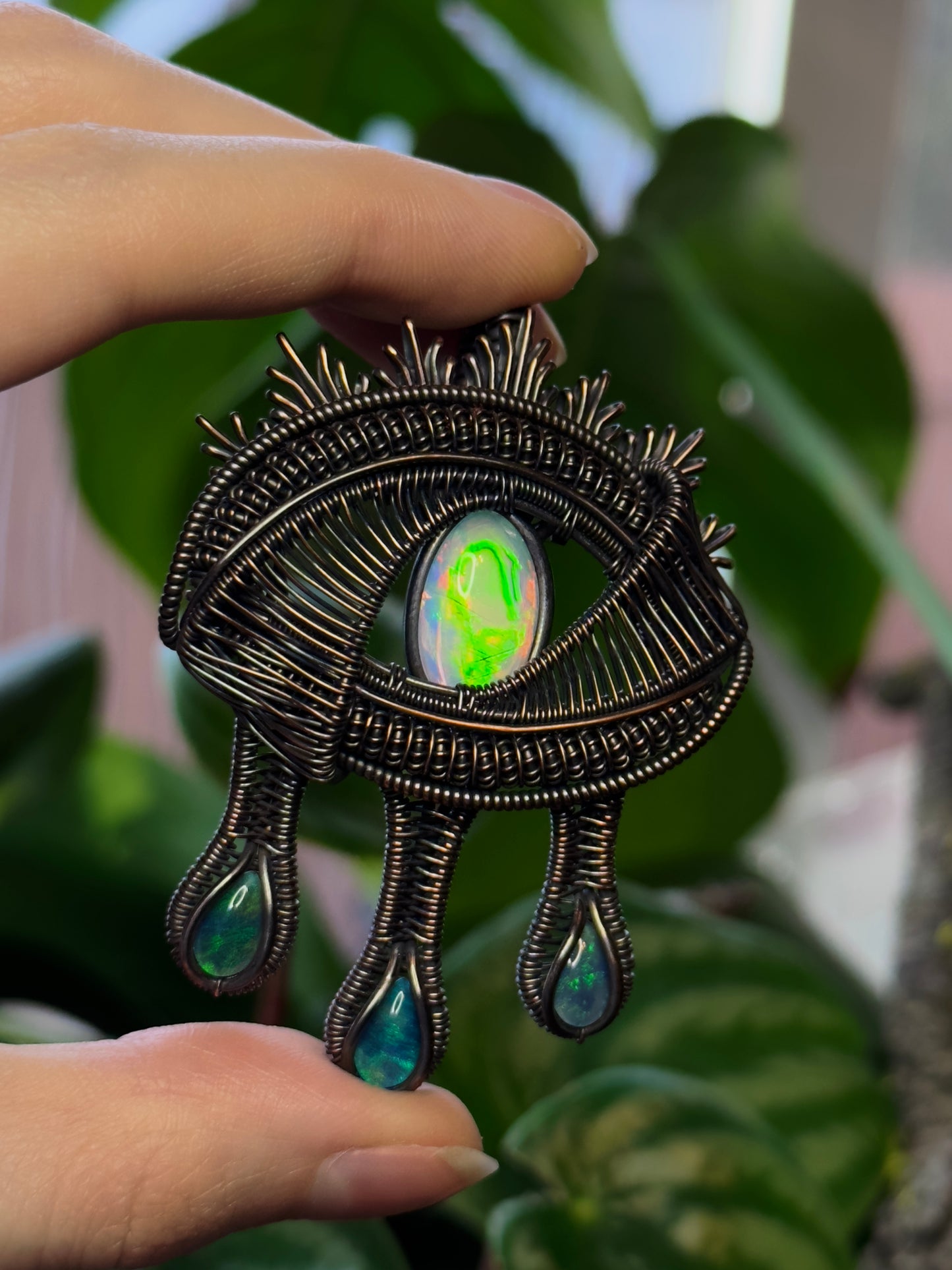 Drippy Opal Eye Amulet