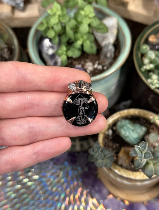 Mini mushroom electroformed pendant