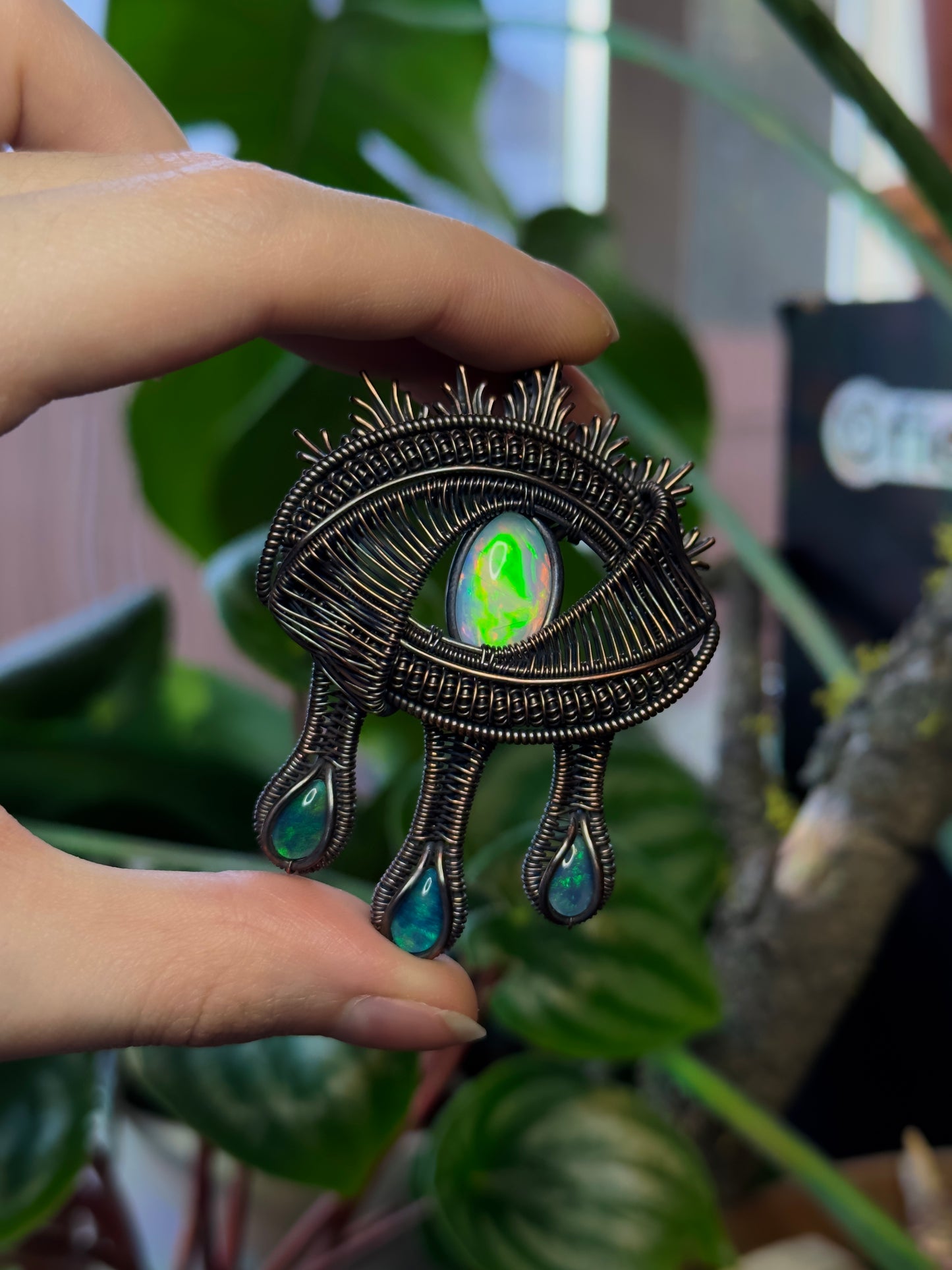 Drippy Opal Eye Amulet