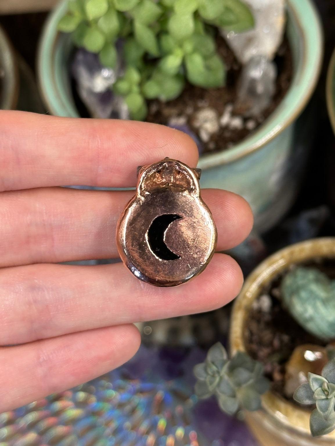 Mini mushroom electroformed pendant