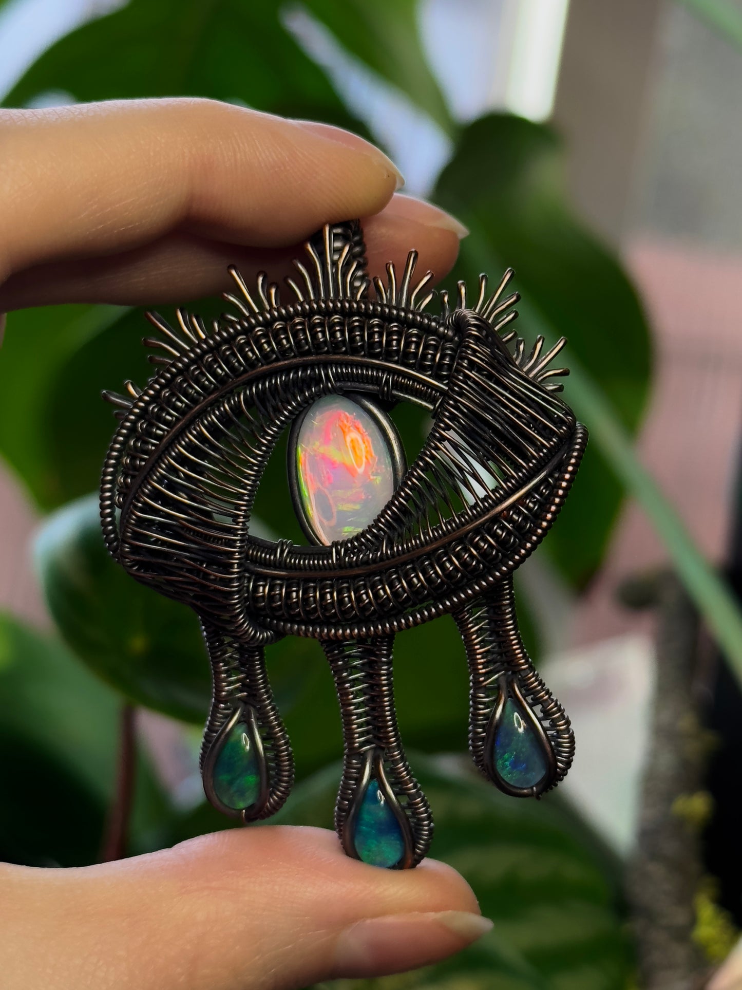 Drippy Opal Eye Amulet