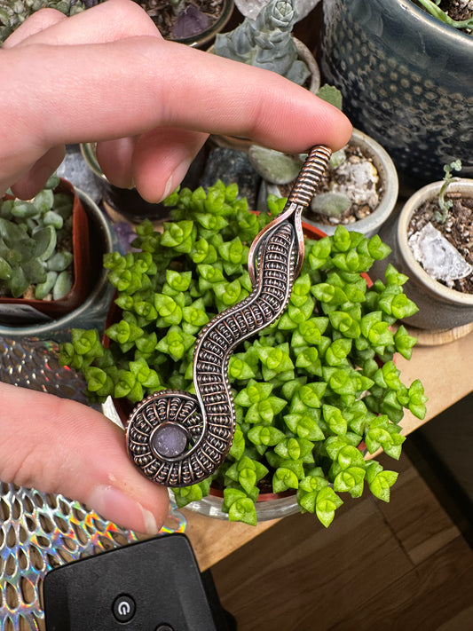 Grape Agate snake amulet