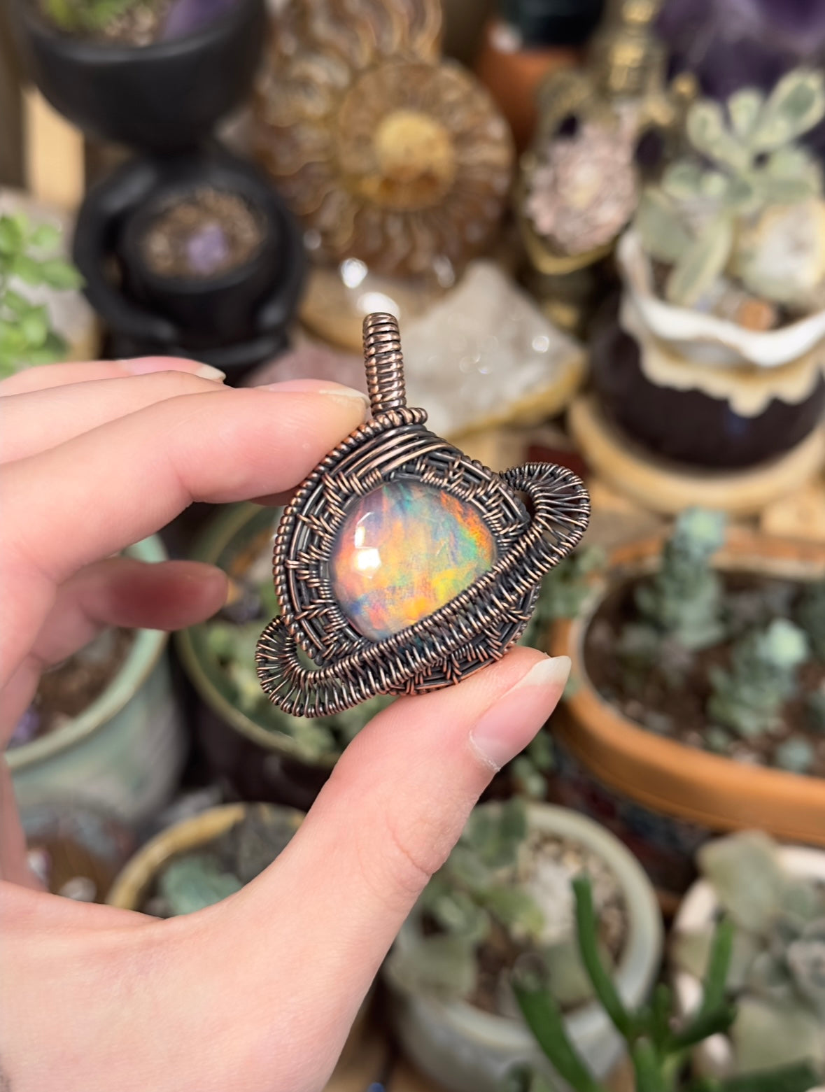 Aurora Opal Saturn Amulet