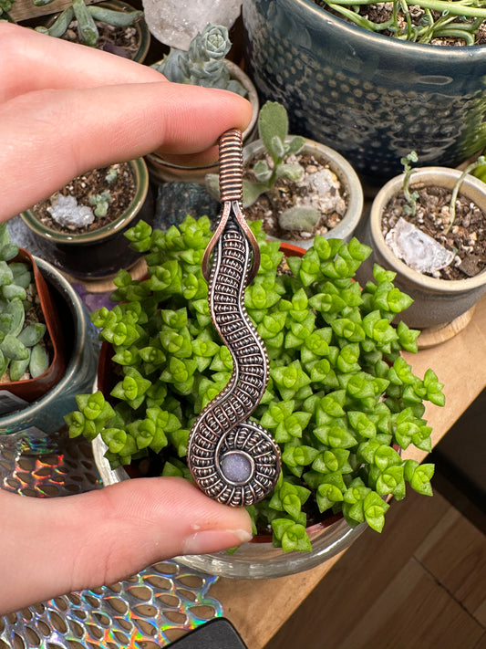 Grape Agate snake amulet