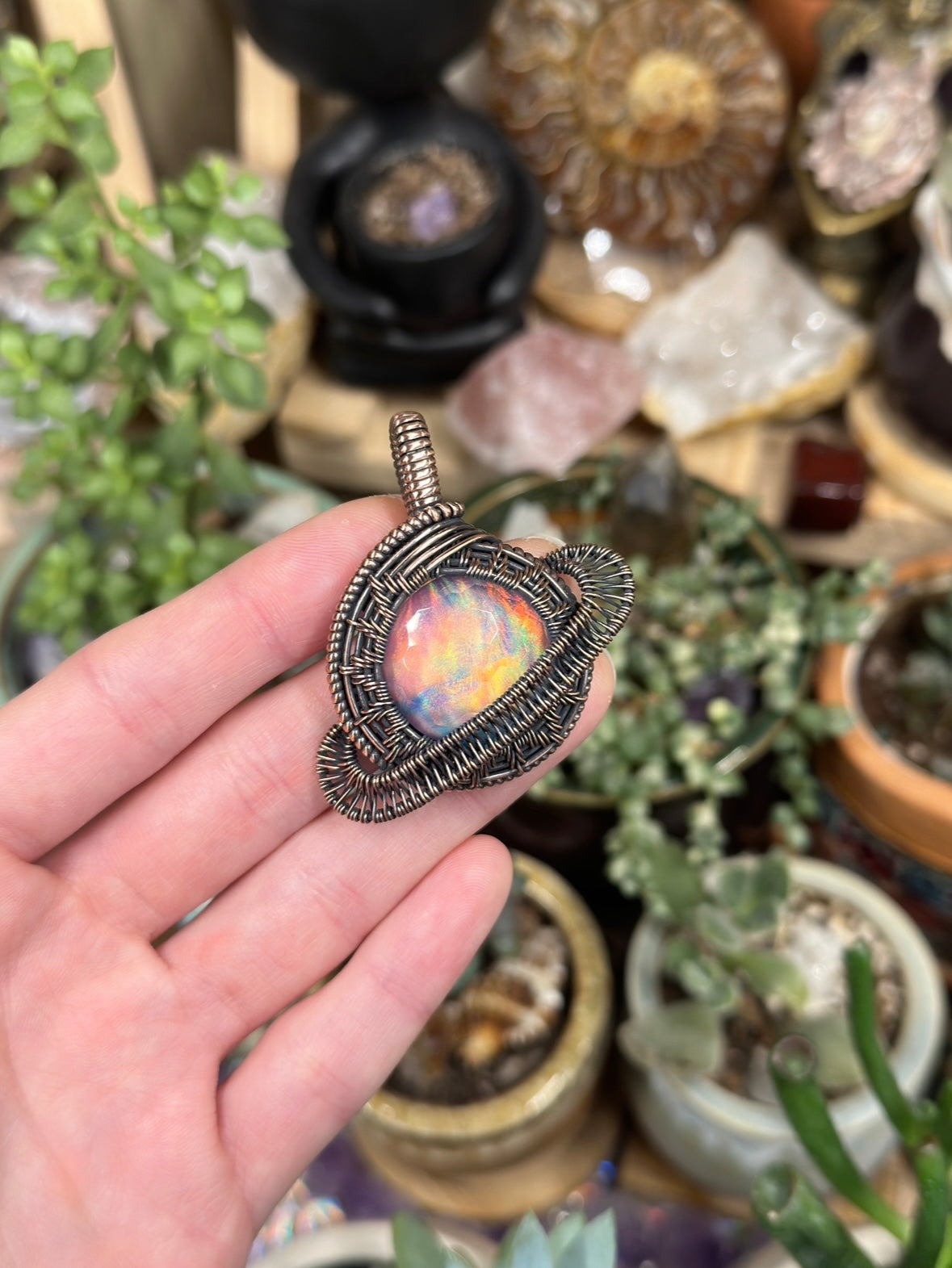 Aurora Opal Saturn Amulet
