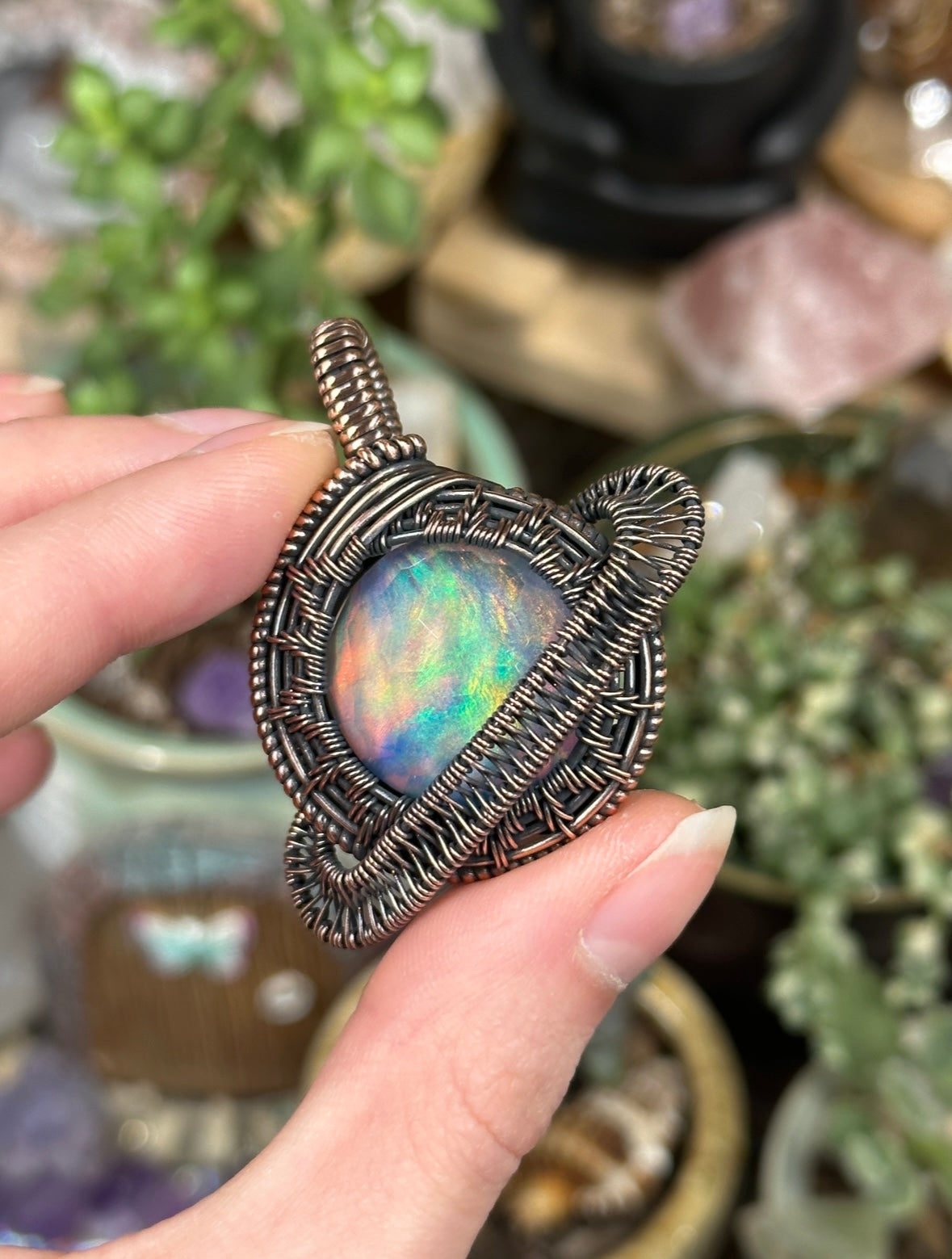 Aurora Opal Saturn Amulet