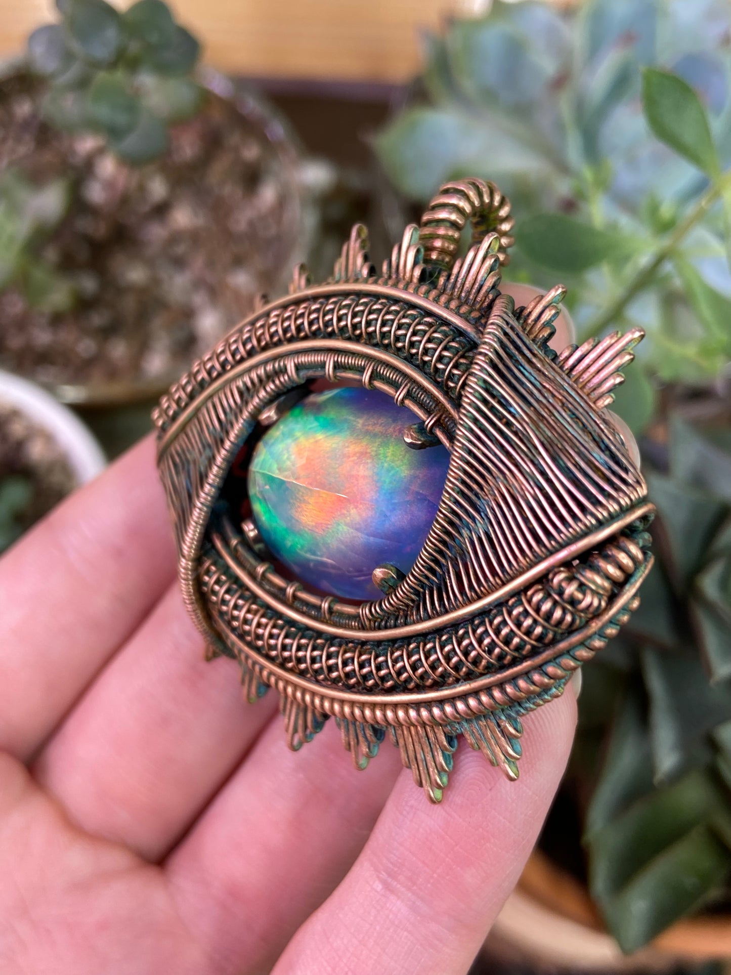 The ancient Aurora Opal eye amulet