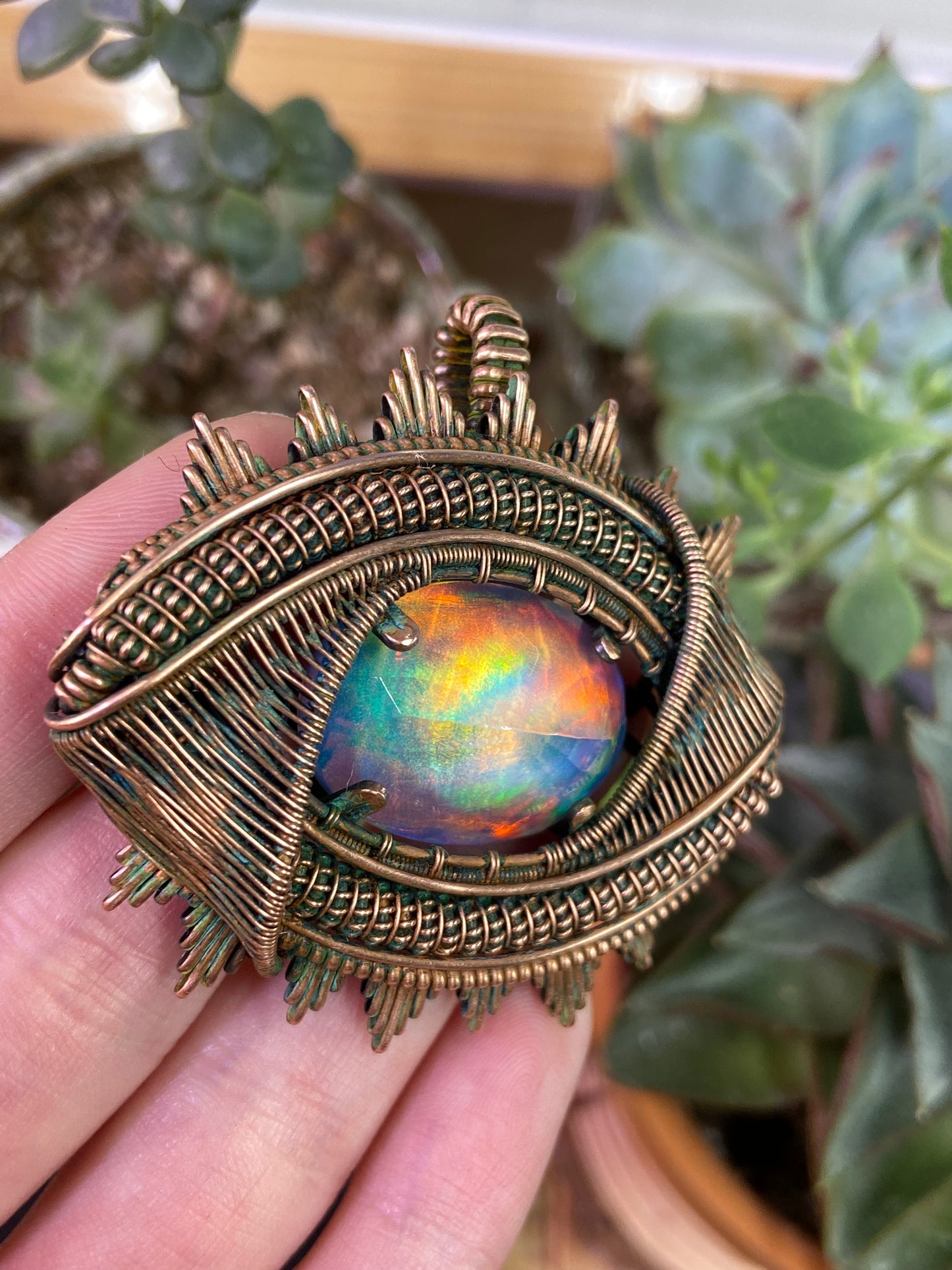 The ancient Aurora Opal eye amulet