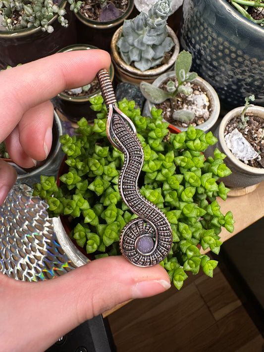 Grape Agate snake amulet
