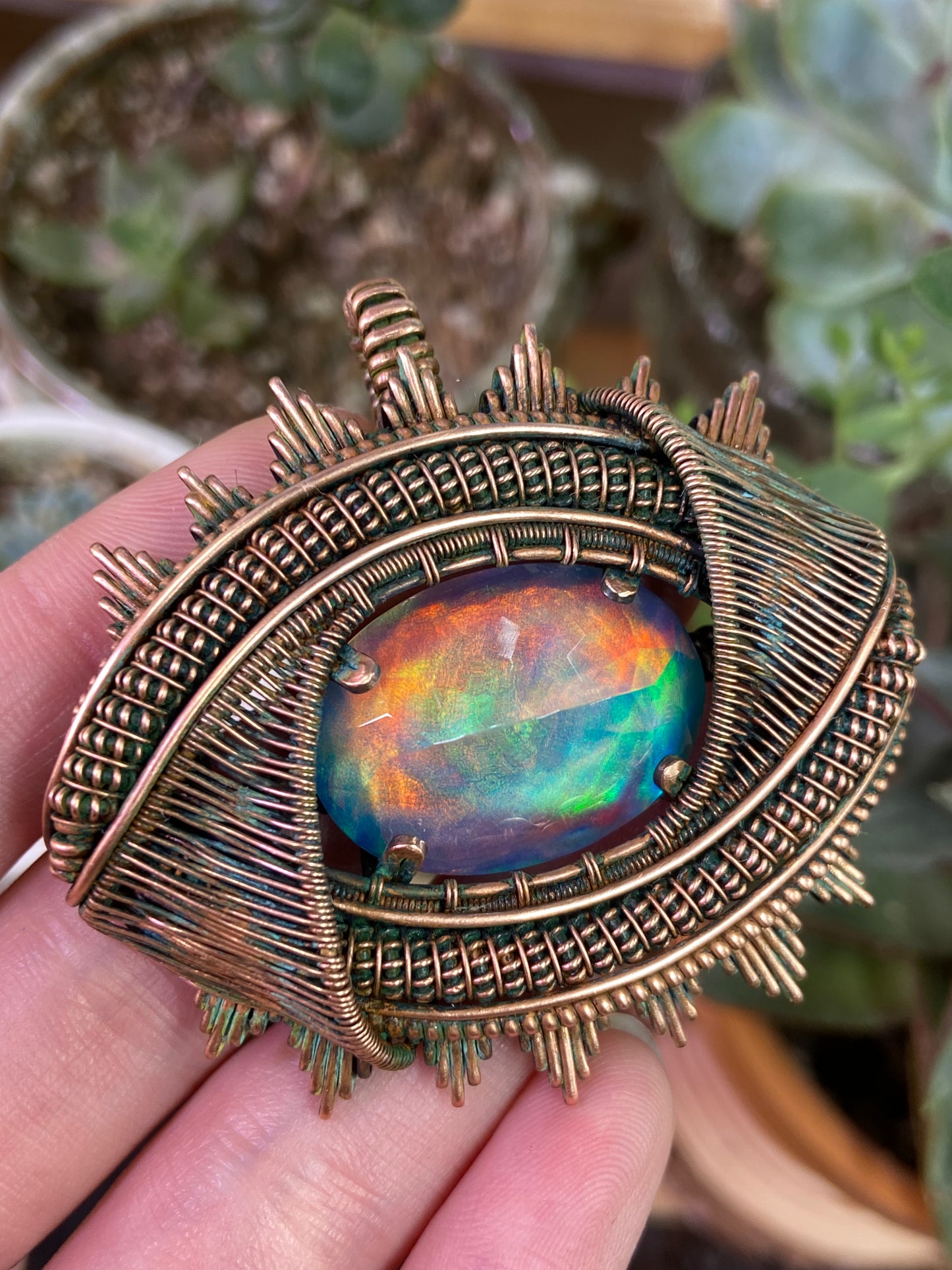 The ancient Aurora Opal eye amulet