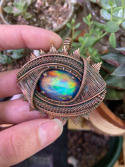 The ancient Aurora Opal eye amulet