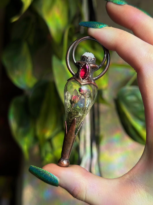 Ruby Rose Forest Terrarium Pendant