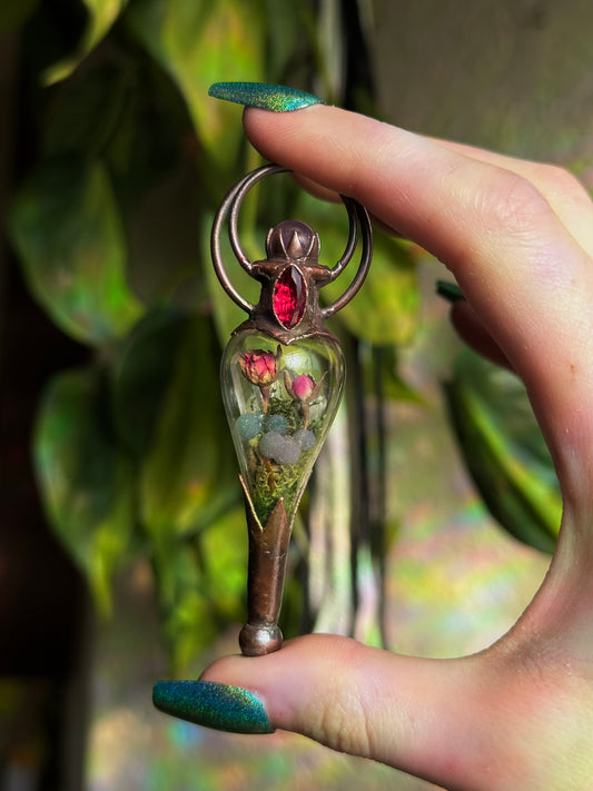Ruby Rose Forest Terrarium Pendant