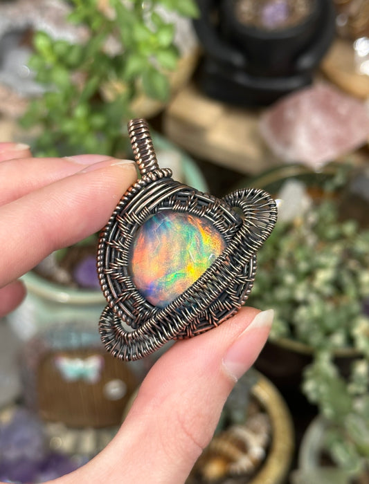Aurora Opal Saturn Amulet